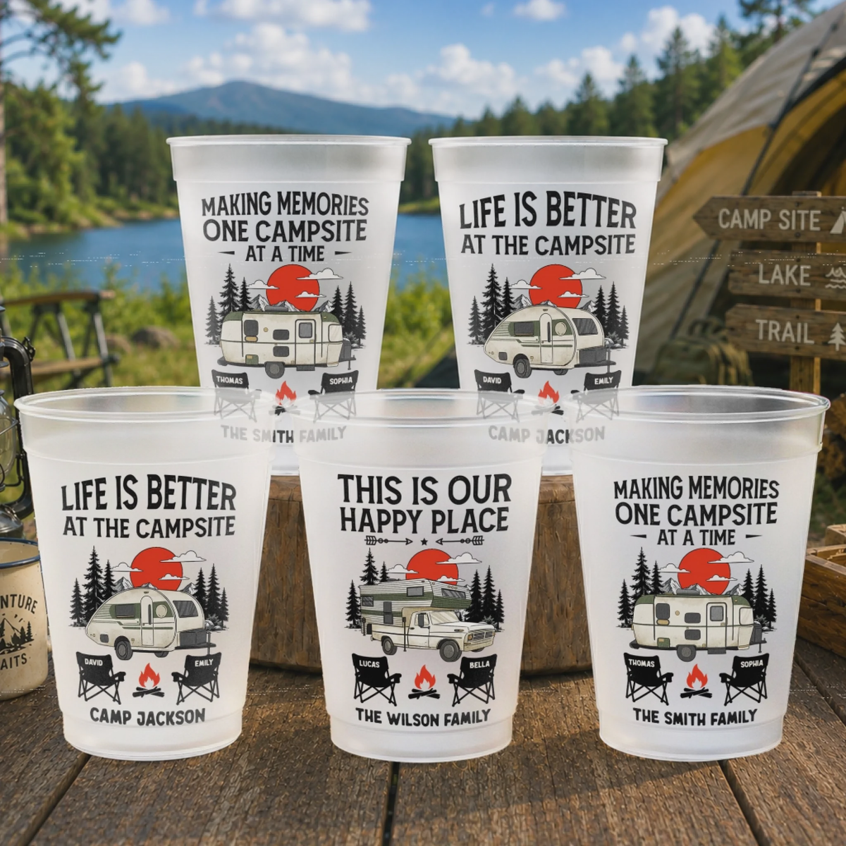 Personalized "Camp More, Worry Less" Party Cups – Birthday & Camping Gift For Campers