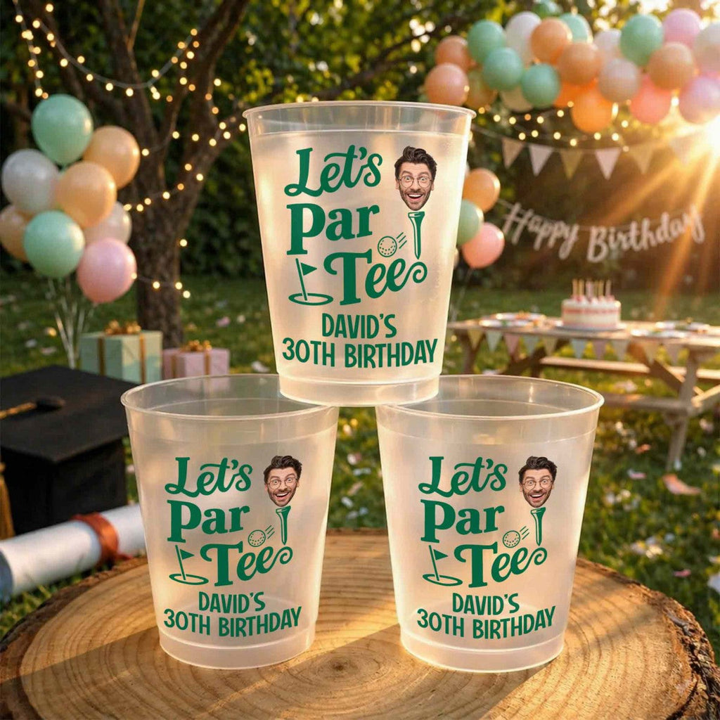 Golf Lovers Let's Par Tee Birthday - Personalized Frosted Cups