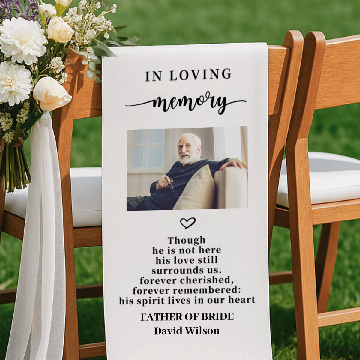 Reserved Wedding Memorial Chair Sign, Custom Memorial Wedding Sign,Wedding Chair Banner In Memory Of Loved Ones