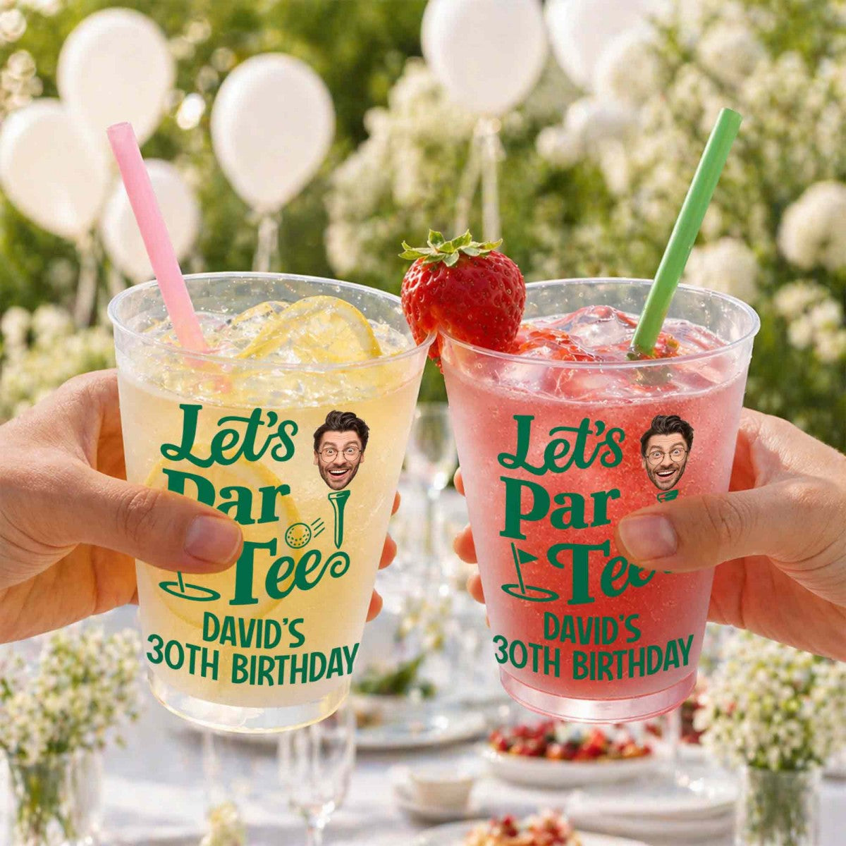Golf Lovers Let's Par Tee Birthday - Personalized Frosted Cups
