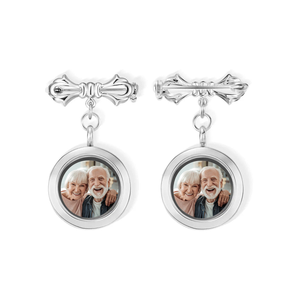 Personalized Photo Wedding Lapel Pin, Bridal Bouquet Charm Pendant