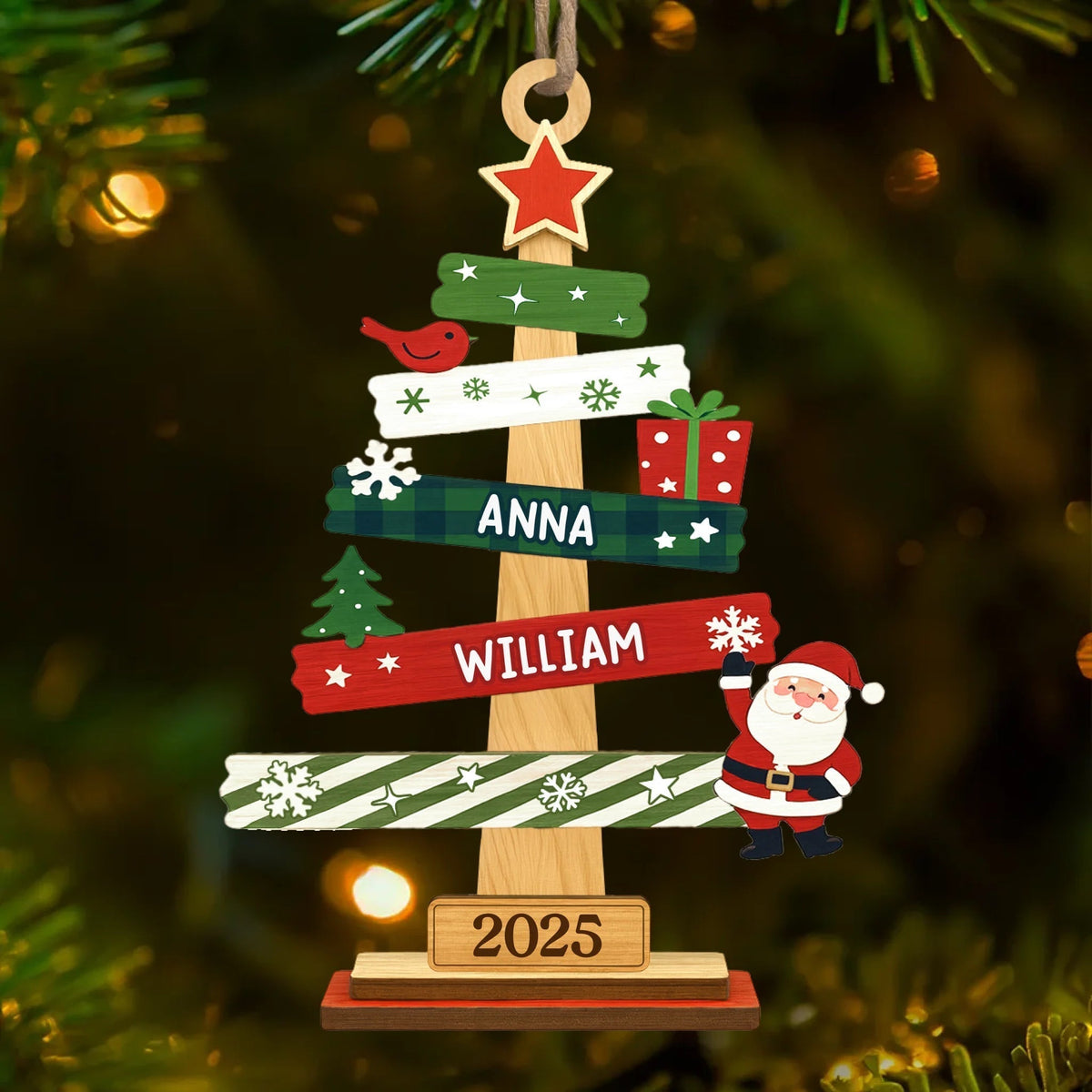 Custom Wood Ornament - Personalized Christmas Birthday Gifts For Mom, Dad, Kids