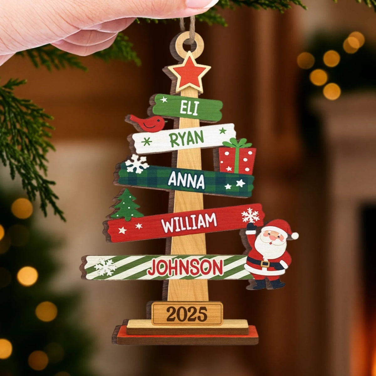 Custom Wood Ornament - Personalized Christmas Birthday Gifts For Mom, Dad, Kids