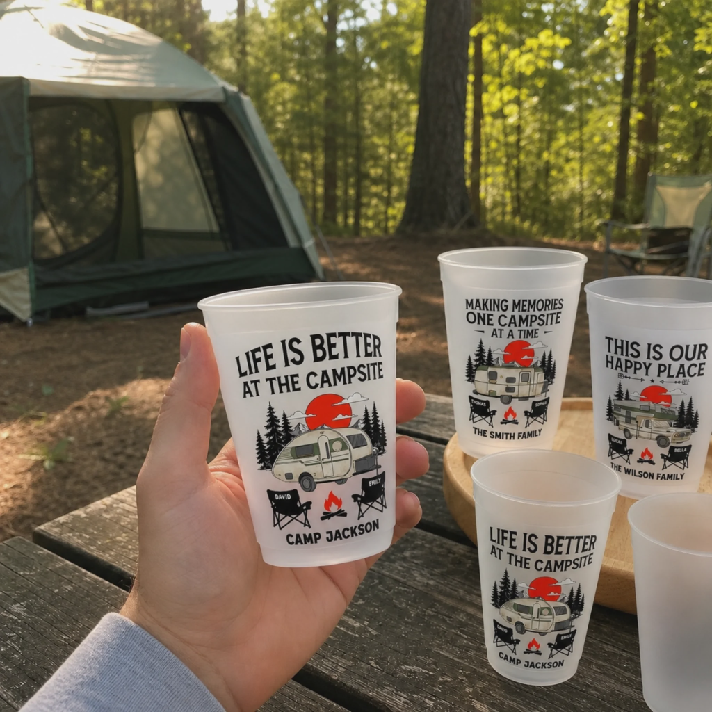 Personalized "Camp More, Worry Less" Party Cups – Birthday & Camping Gift For Campers