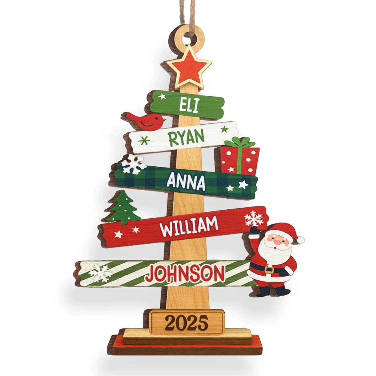 Custom Wood Ornament - Personalized Christmas Birthday Gifts For Mom, Dad, Kids