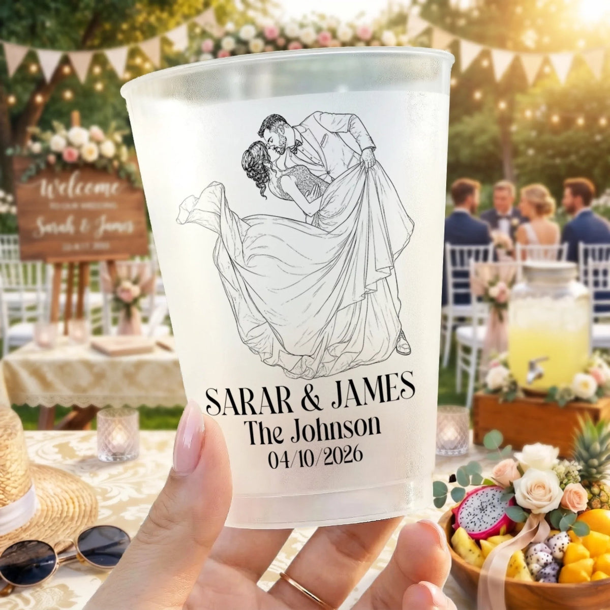 Custom Photo Party Cups - Personalized Anniversary Wedding Gifts For Husband And Wife, Him And Her - Celebrating Our Beautiful Years