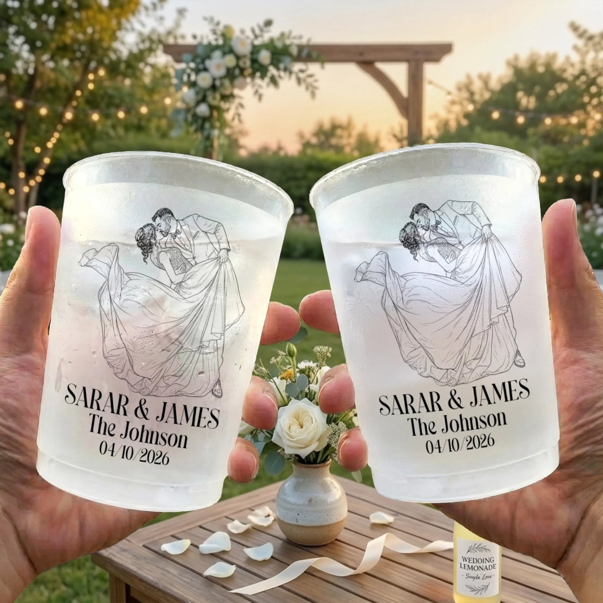 Custom Photo Party Cups - Personalized Anniversary Wedding Gifts For Husband And Wife, Him And Her - Celebrating Our Beautiful Years